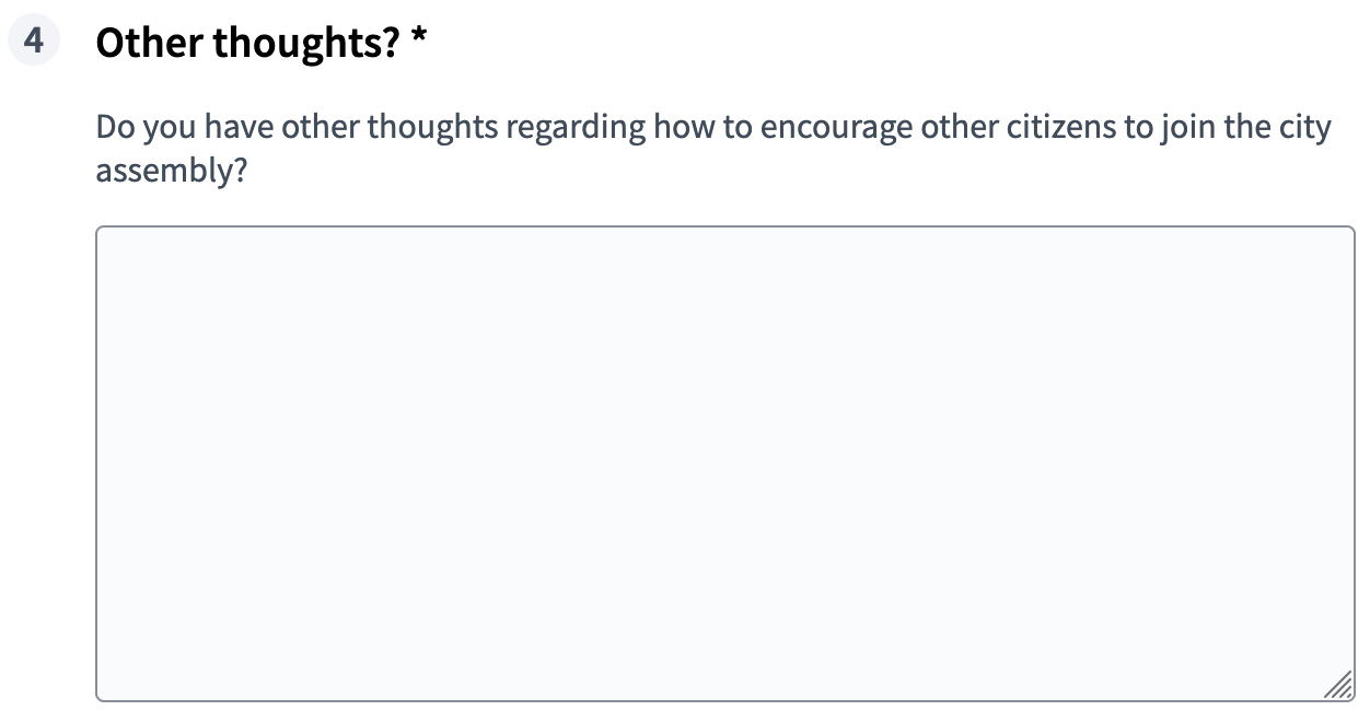 Long answer type - frontend