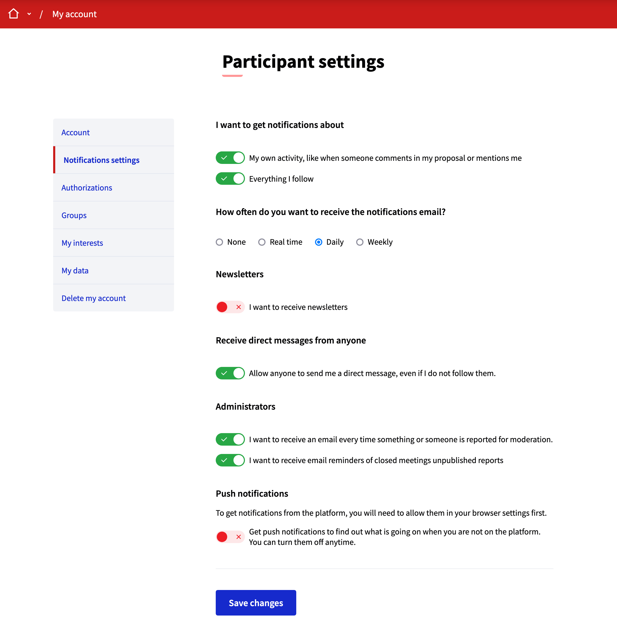 Benachrichtigungseinstellungen