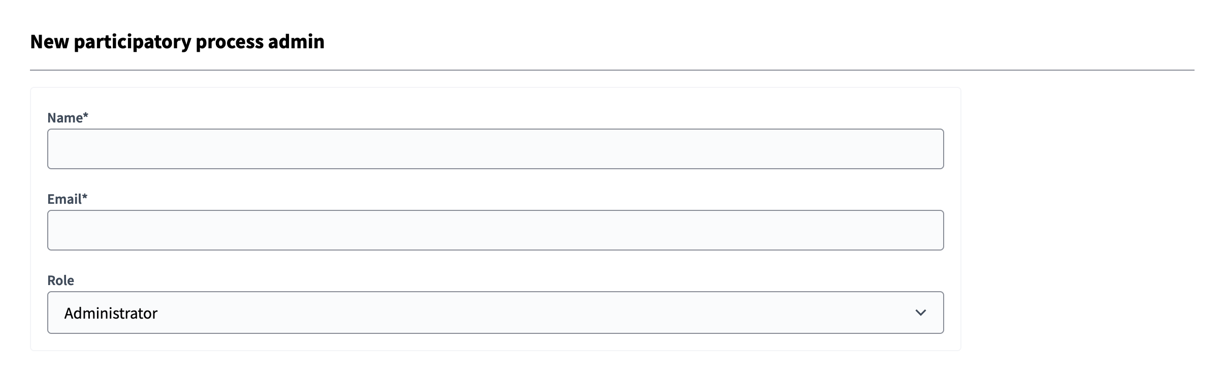 New space administrator form